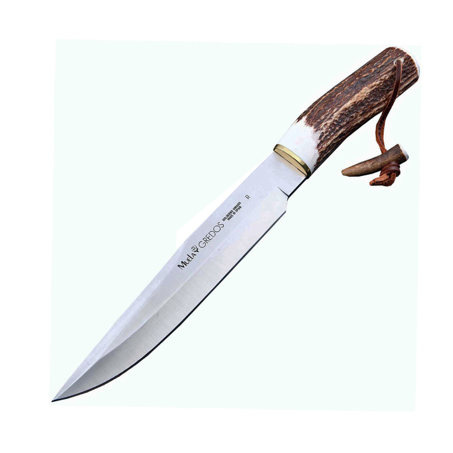 Нож с фиксированным клинком Muela Gredos, сталь X50CrMoV15, рукоять олений рог, коричневый, чехол