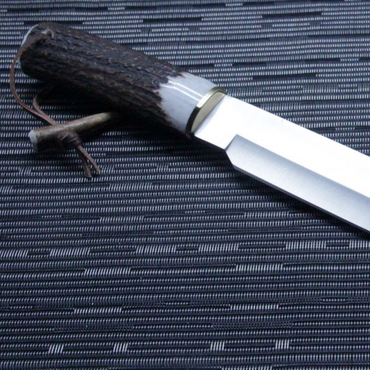 фото Нож с фиксированным клинком muela gredos, сталь x50crmov15, рукоять олений рог, коричневый, чехол