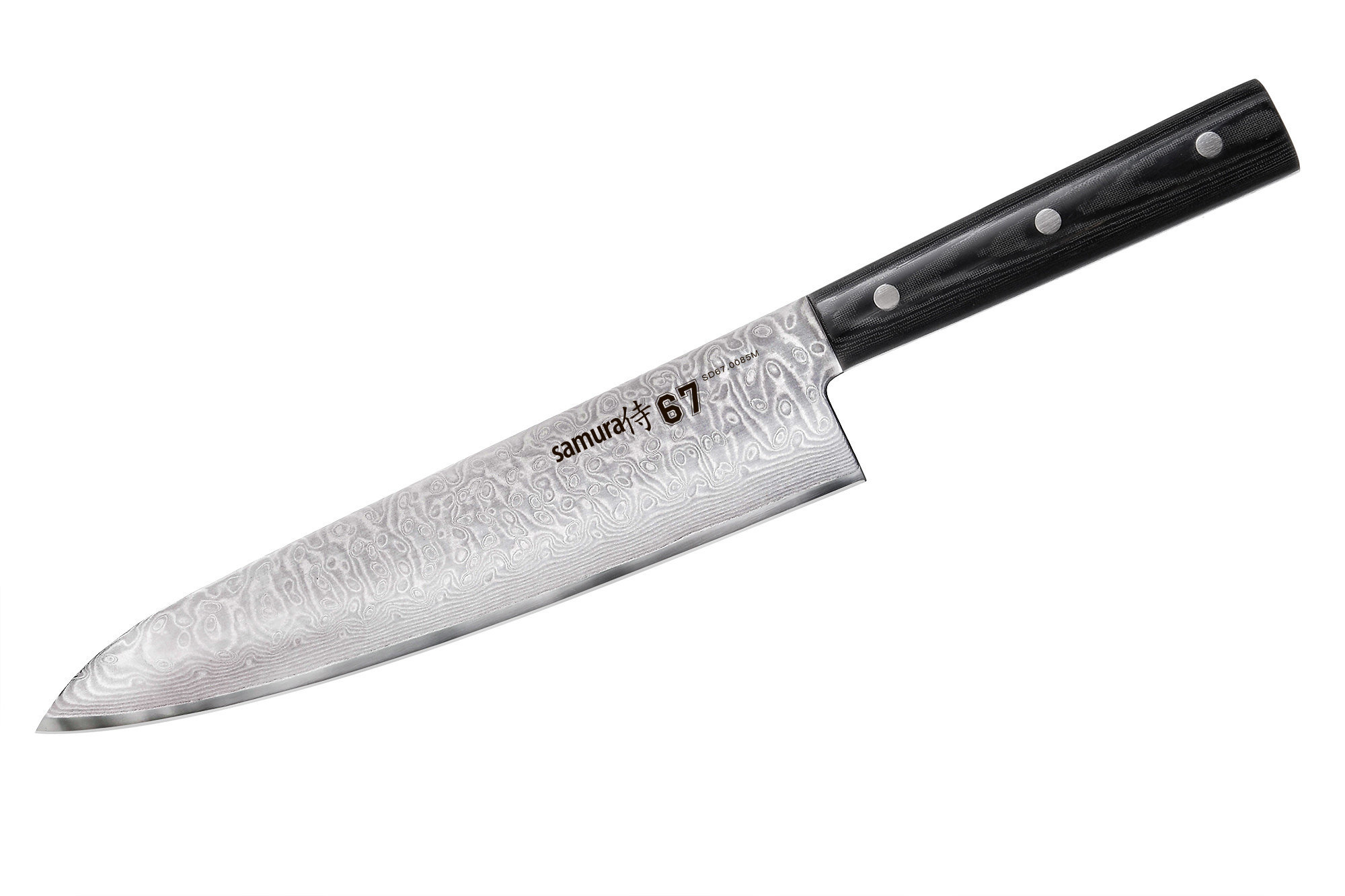 Нож кухонный "Samura 67" Шеф 208 мм, дамаск 67 слоев, микарта от Ножиков