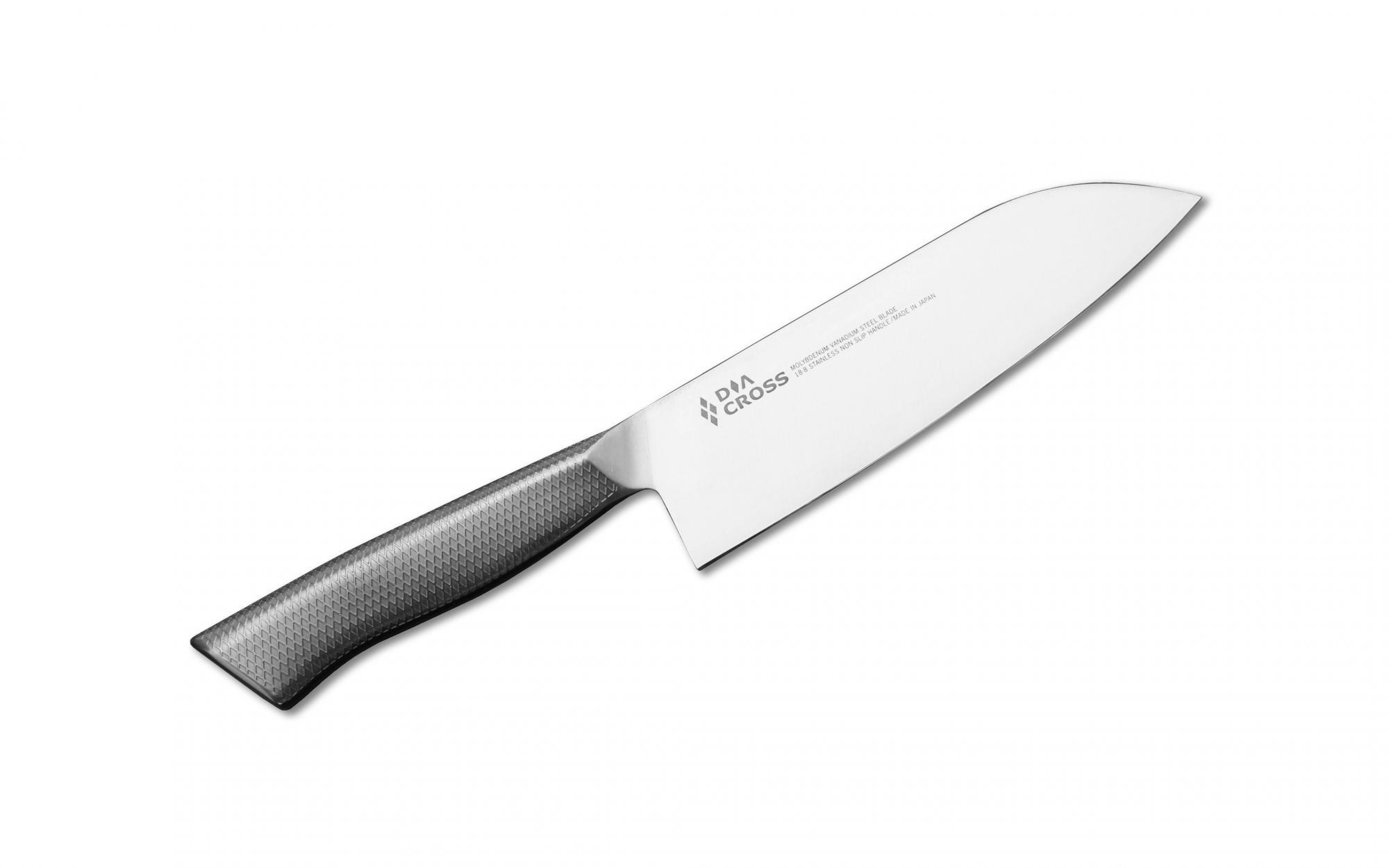 Нож кухонный Сантоку Diacross Kasumi 16,5 см, сталь 1.4116, рукоять нержавеющая сталь - фото 1