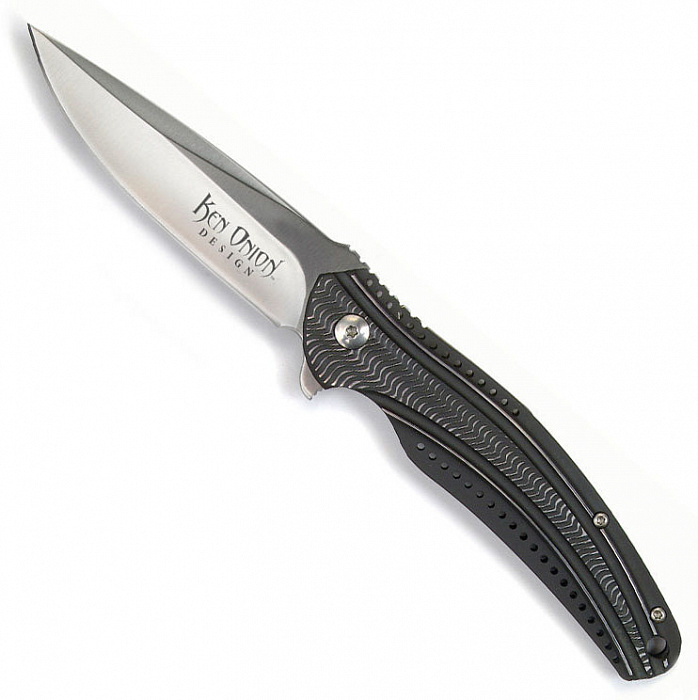 Складной нож CRKT Ripple Charcoal Combo, сталь Acuto 440, рукоять нержавеющая сталь 420J2