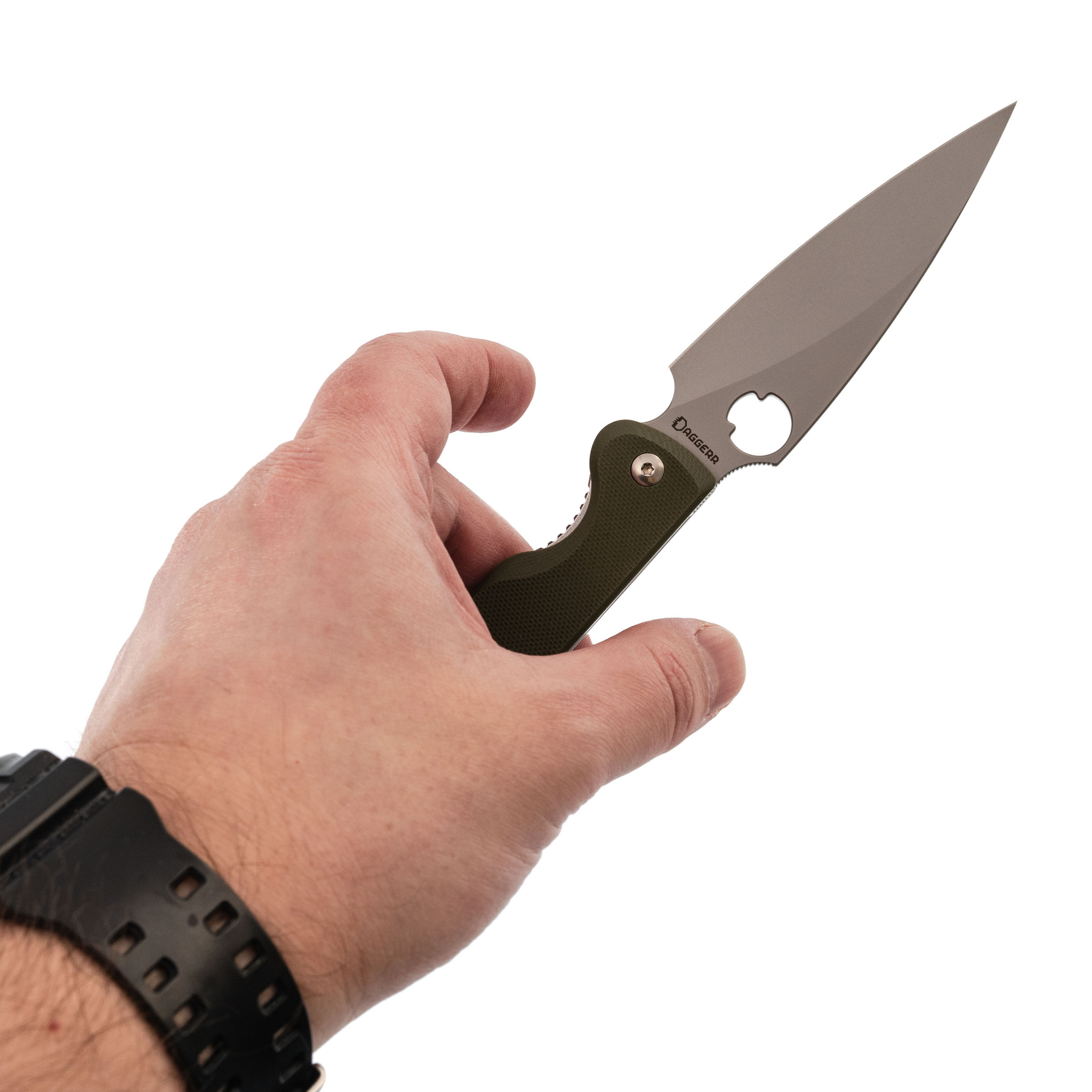 фото Складной нож daggerr sting olive bb, сталь vg10, рукоять g10