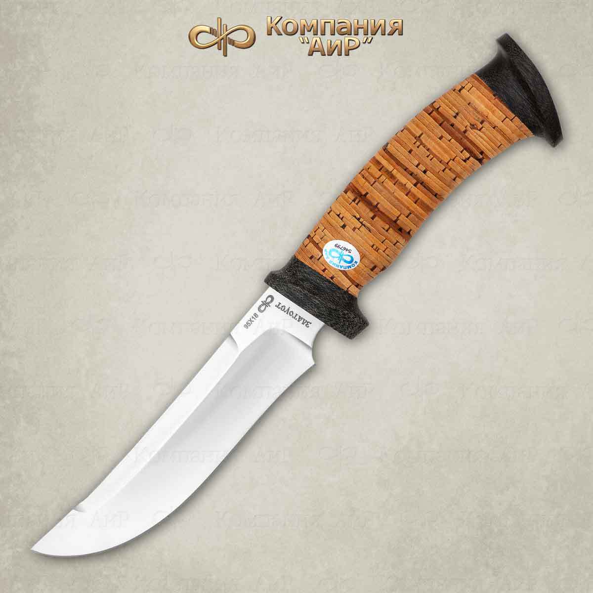 Нож разделочный "Росомаха" береста, АиР от Ножиков