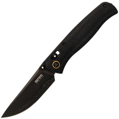 Фото Складной нож SRM Medal 255L-MB2, сталь 140Cr, рукоять микарта, черный