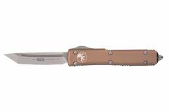 Фото Автоматический выкидной нож Ultratech S/E, Contoured Chassis Tan, 2-Tone Finish Drop Point CTS-204P