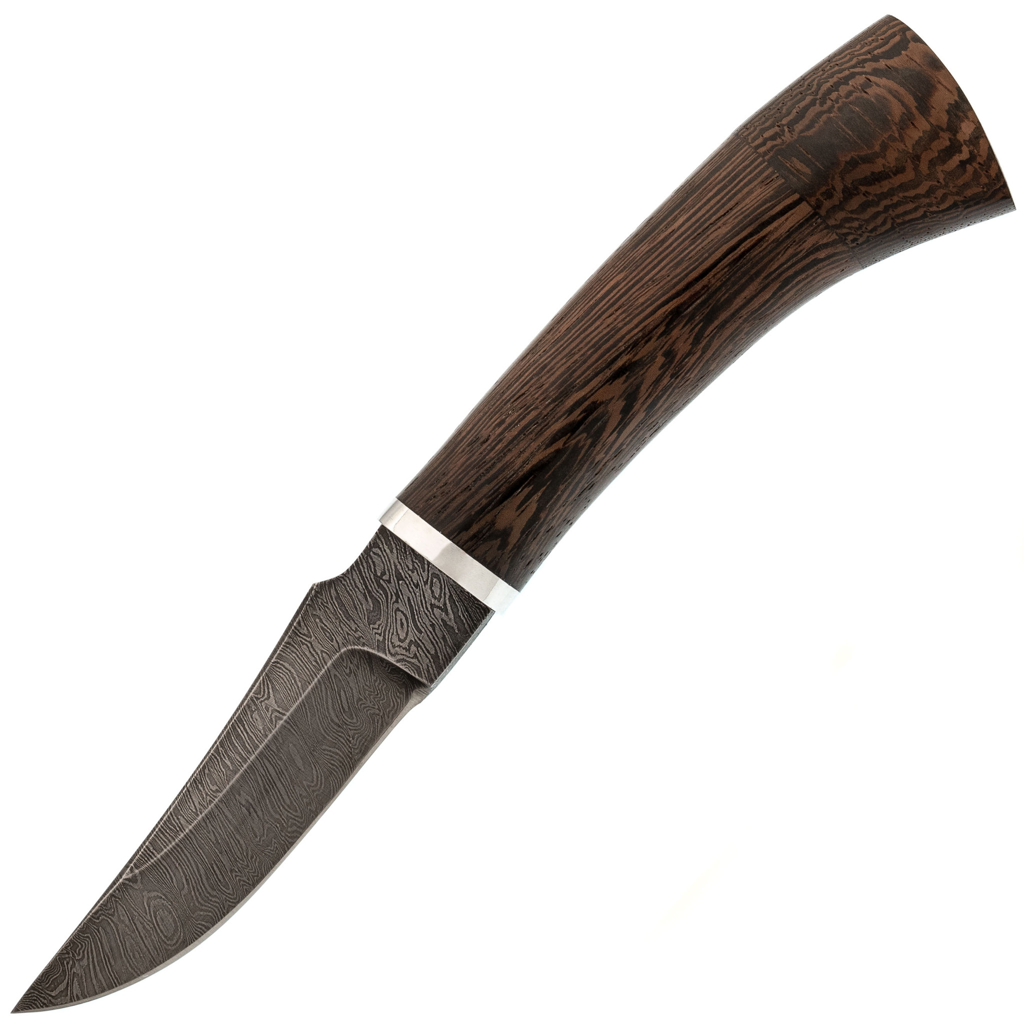 Нож Грибник, дамасская сталь, рукоять венге подвеска регулируемая тип 1 универсальная венге
