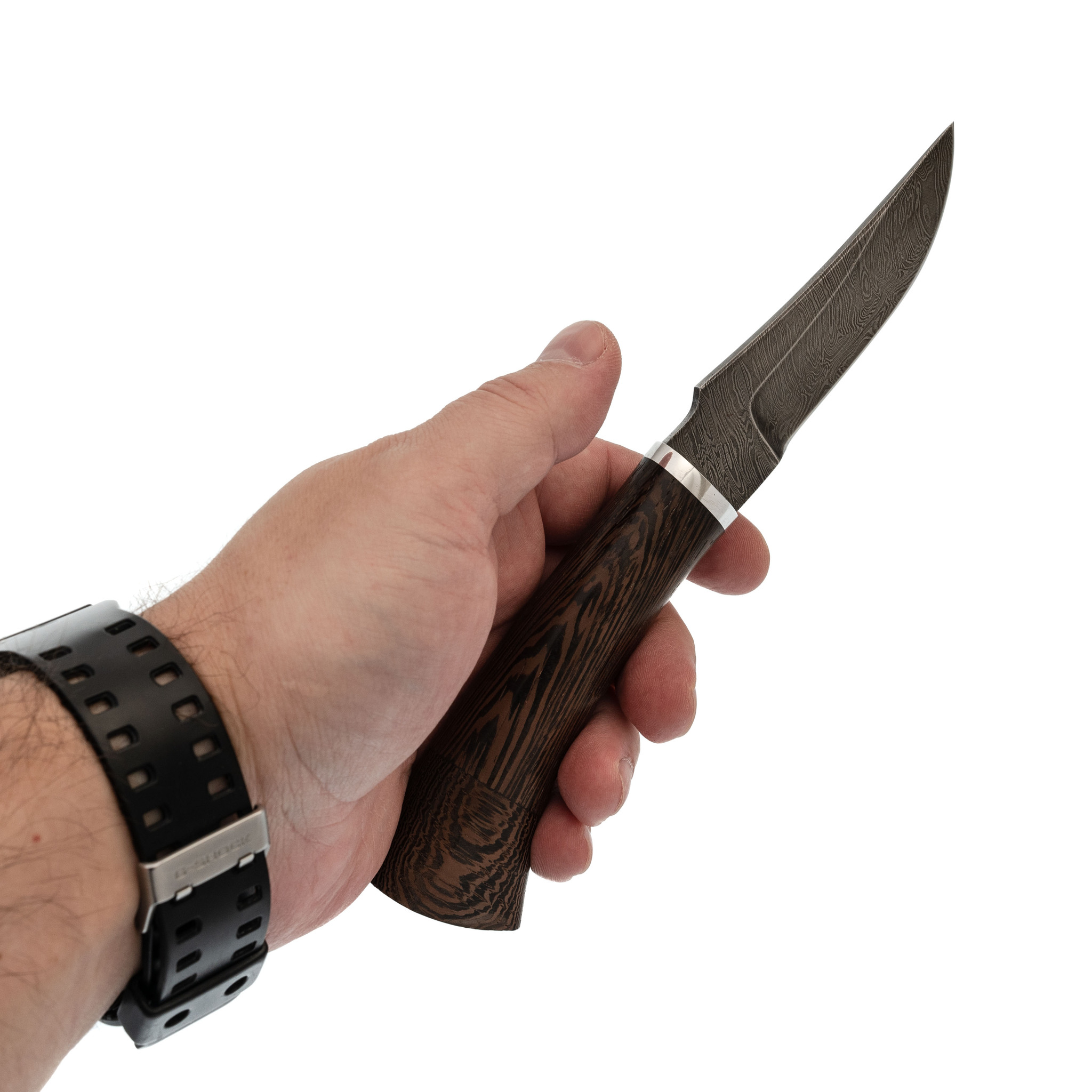 фото Нож грибник, дамасская сталь, рукоять венге кузница семина