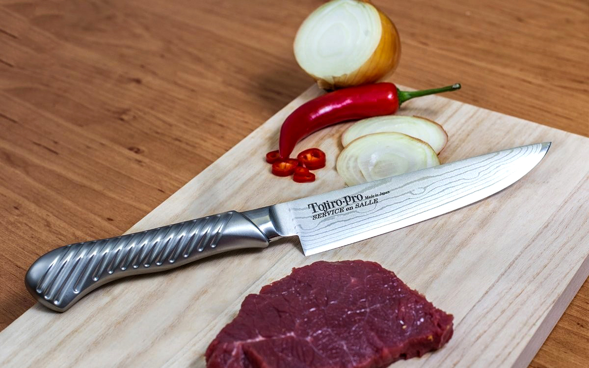 фото Кухонный нож для стейка, service knife, tojiro, fd-707, сталь vg-10, в картонной коробке