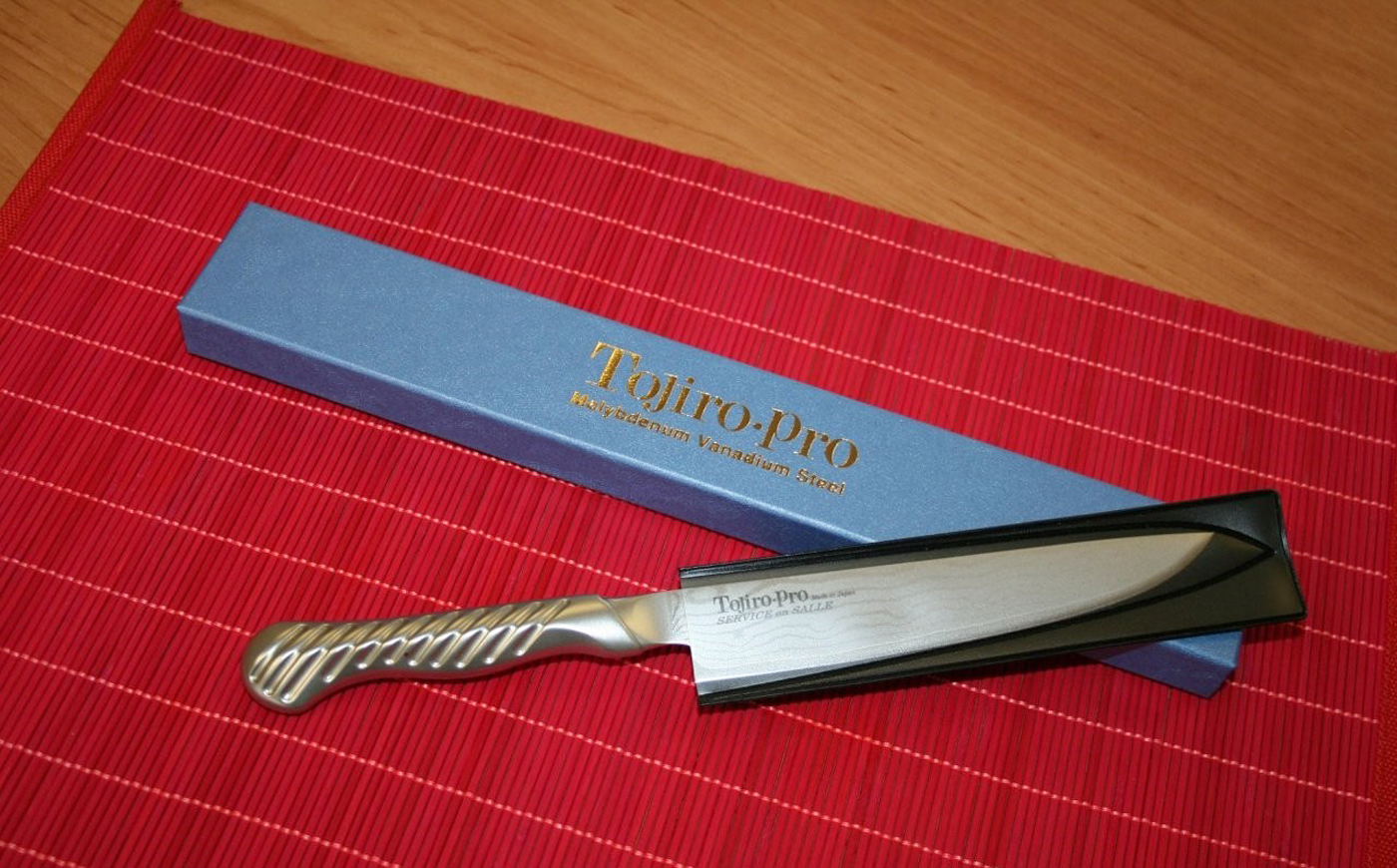 Кухонный Нож для Стейка, Service Knife, Tojiro, FD-707, сталь VG-10, в картонной коробке - фото 3