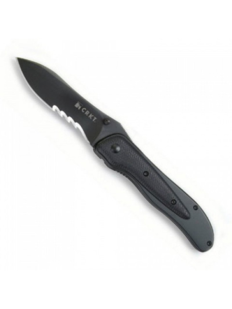 фото Полуавтоматический складной нож notorious veff serrations™, crkt 1168k, сталь 8cr14mov edp combo edge, рукоять сталь/стеклотекстолит g-10