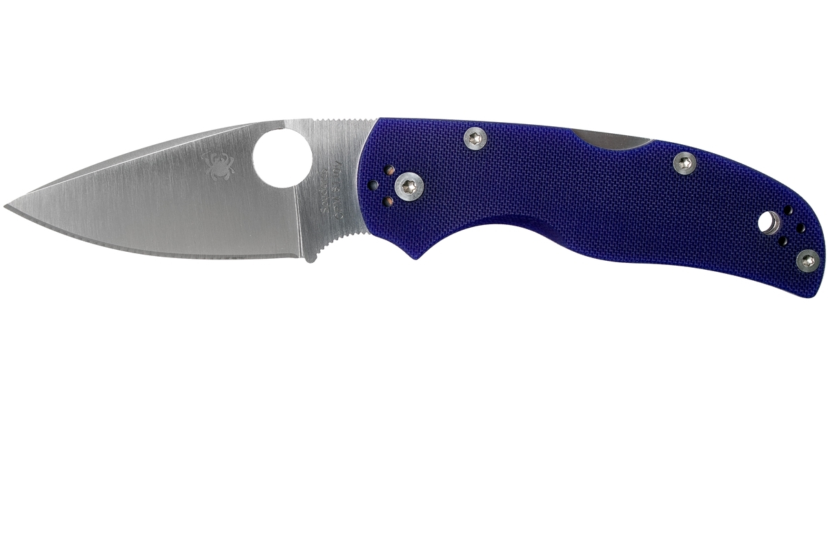 фото Нож складной native 5 - spyderco 41gpdbl5, сталь cpm® s110v satin plain, рукоять стеклотекстолит g-10, синий (dark blue)