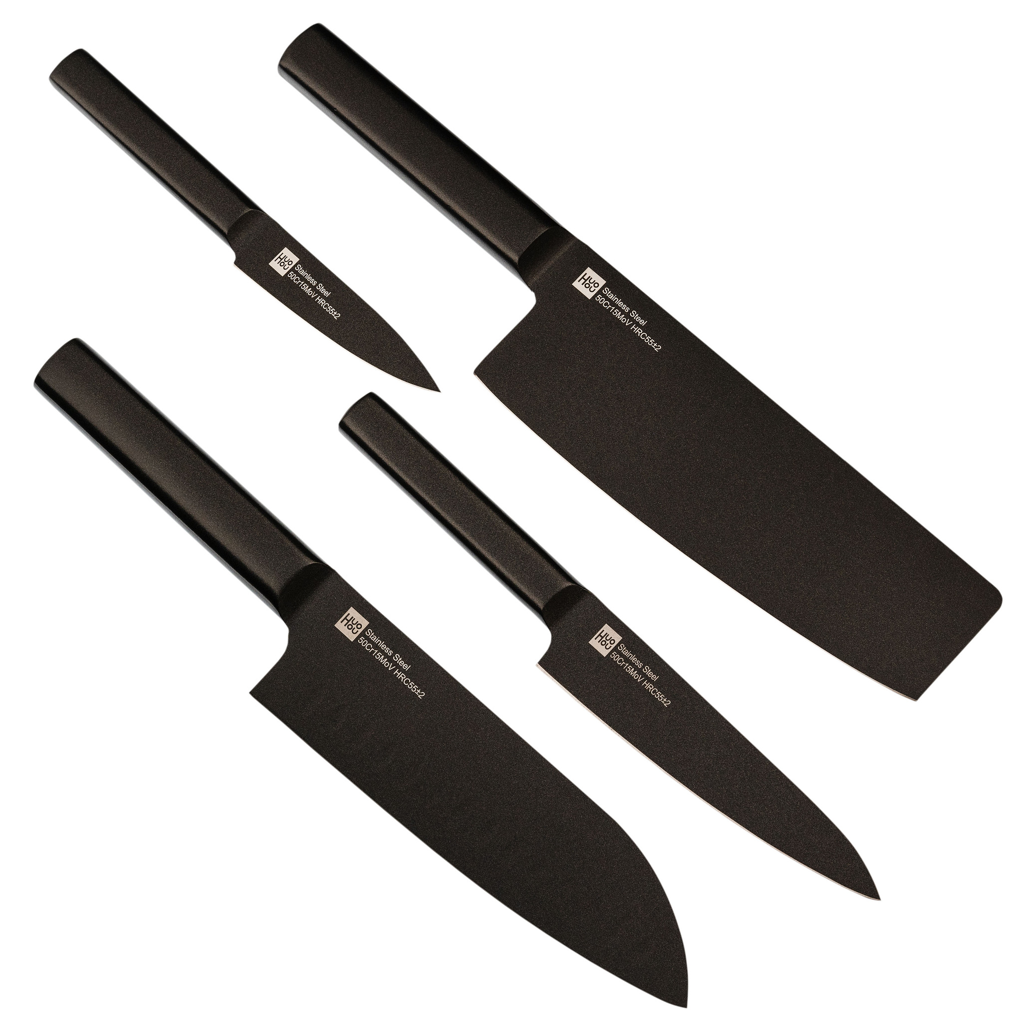 фото Набор кухонных ножей на подставке xiaomi huohou 5-piece non-stick kitchen knife set