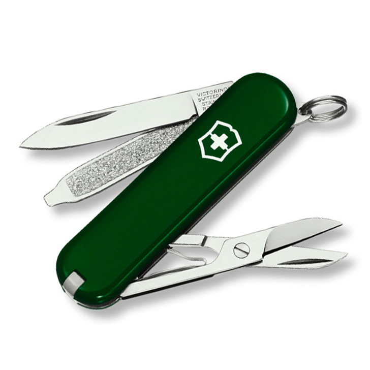 Нож перочинный Victorinox Classic, сталь X55CrMo14, рукоять Cellidor®, зеленый - фото 1