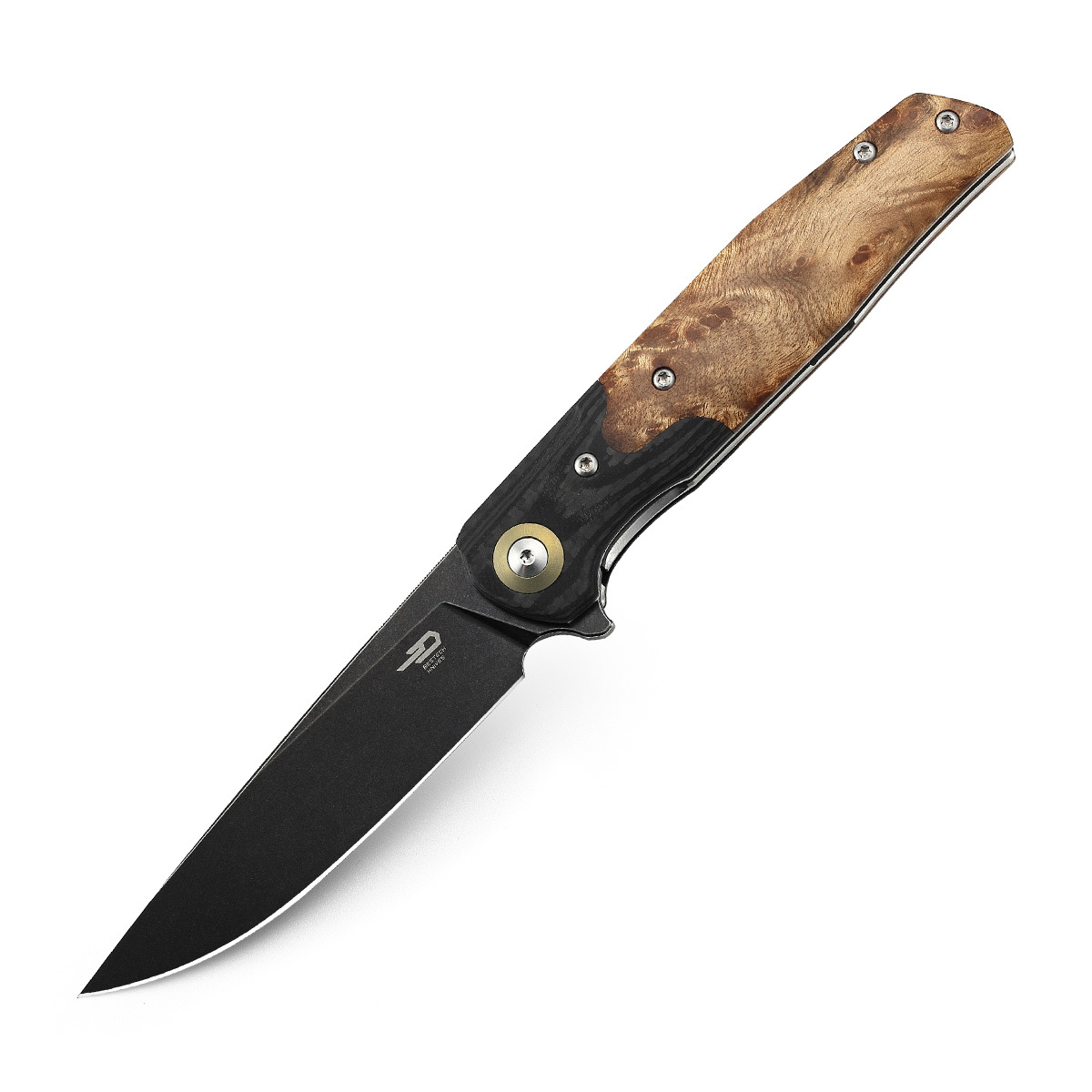 Складной нож Bestech Knives ASCOT, сталь 14C28N, carbon/G10/древесина