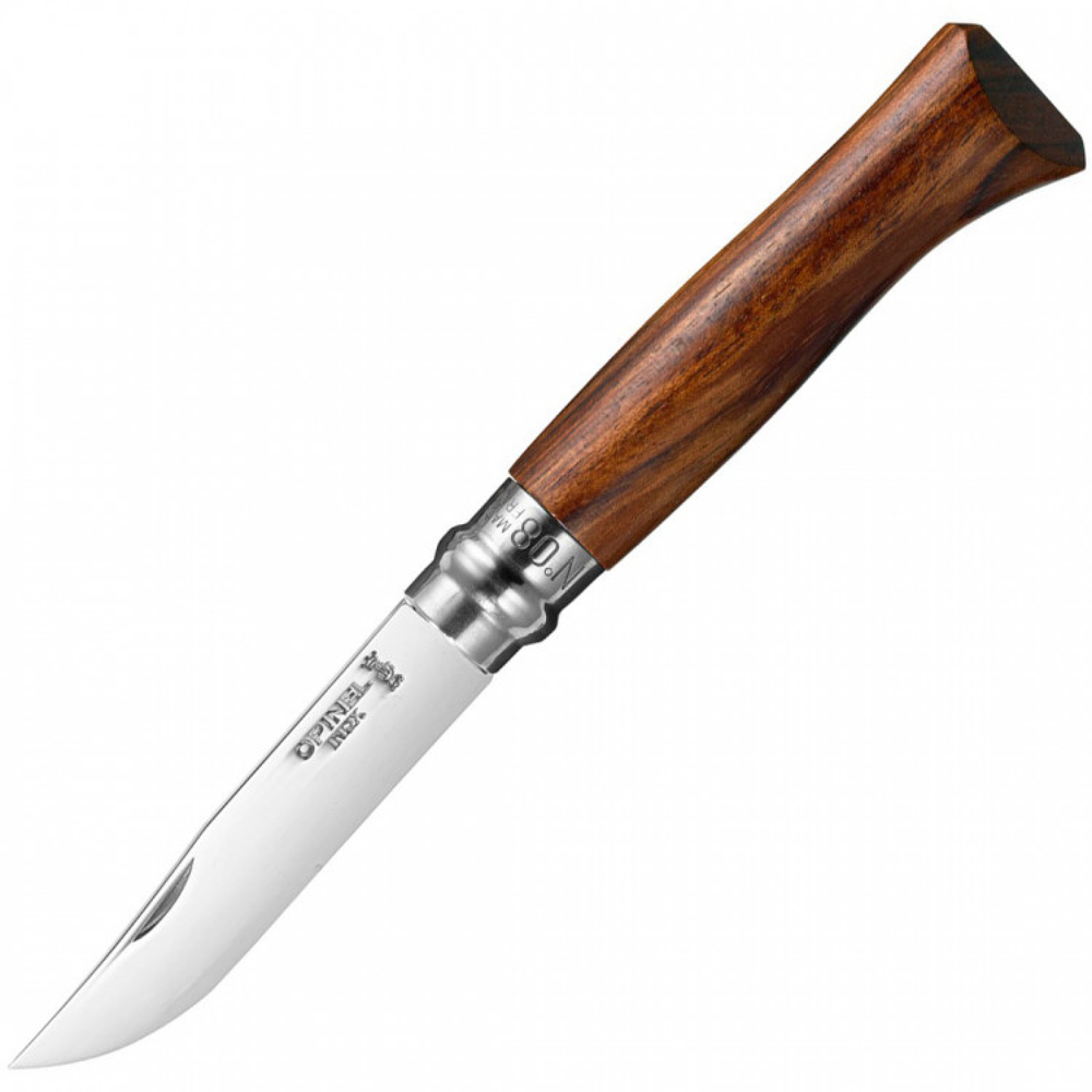 Складной Нож Opinel №8 VRI Luxury Tradition Bubinga, нержавеющая сталь Sandvik 12C27, Бубинга, 226086, подарочная упаковка