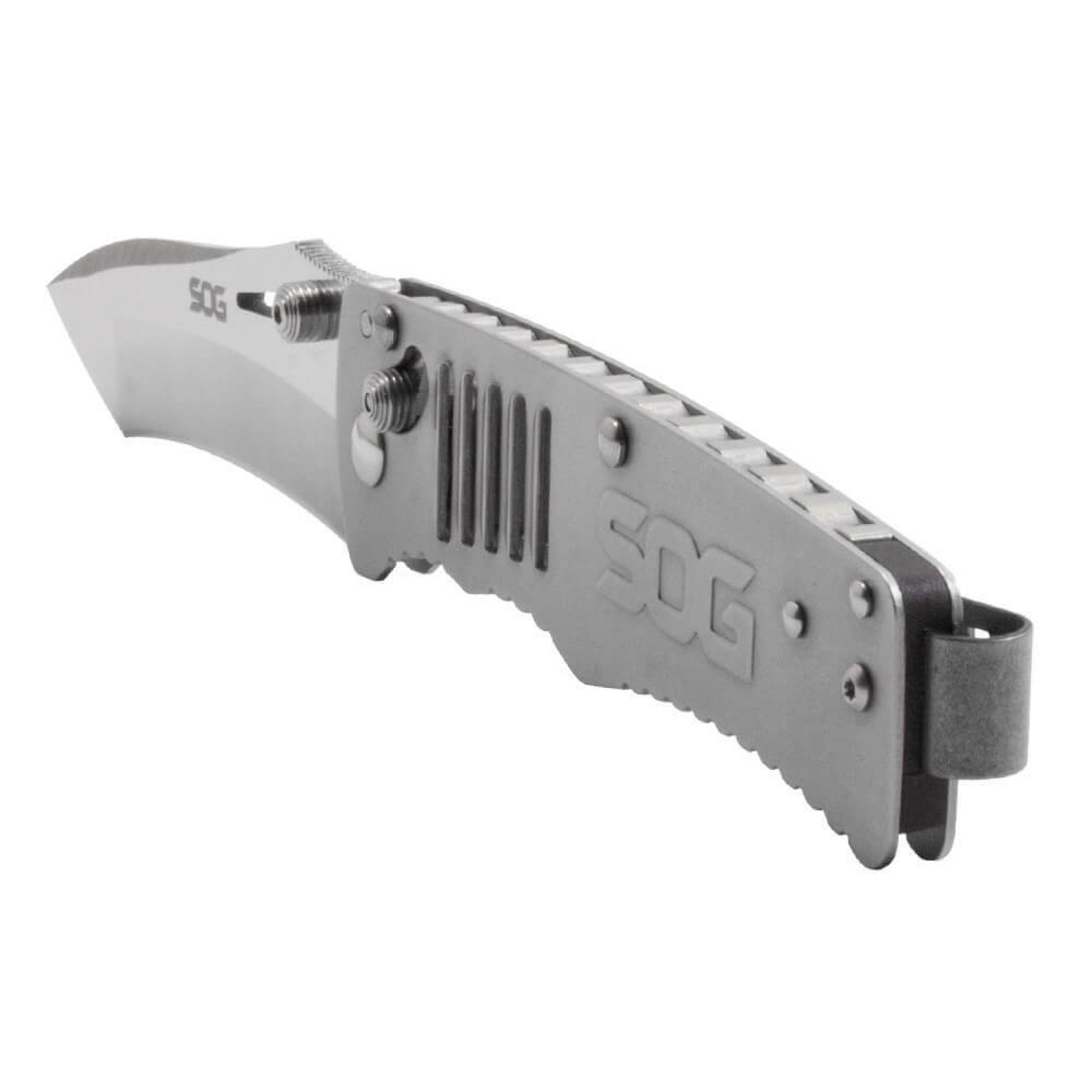 Складной нож Targa Satin - SOG TG1001, сталь VG-10, рукоять нержавеющая сталь, серый - фото 6