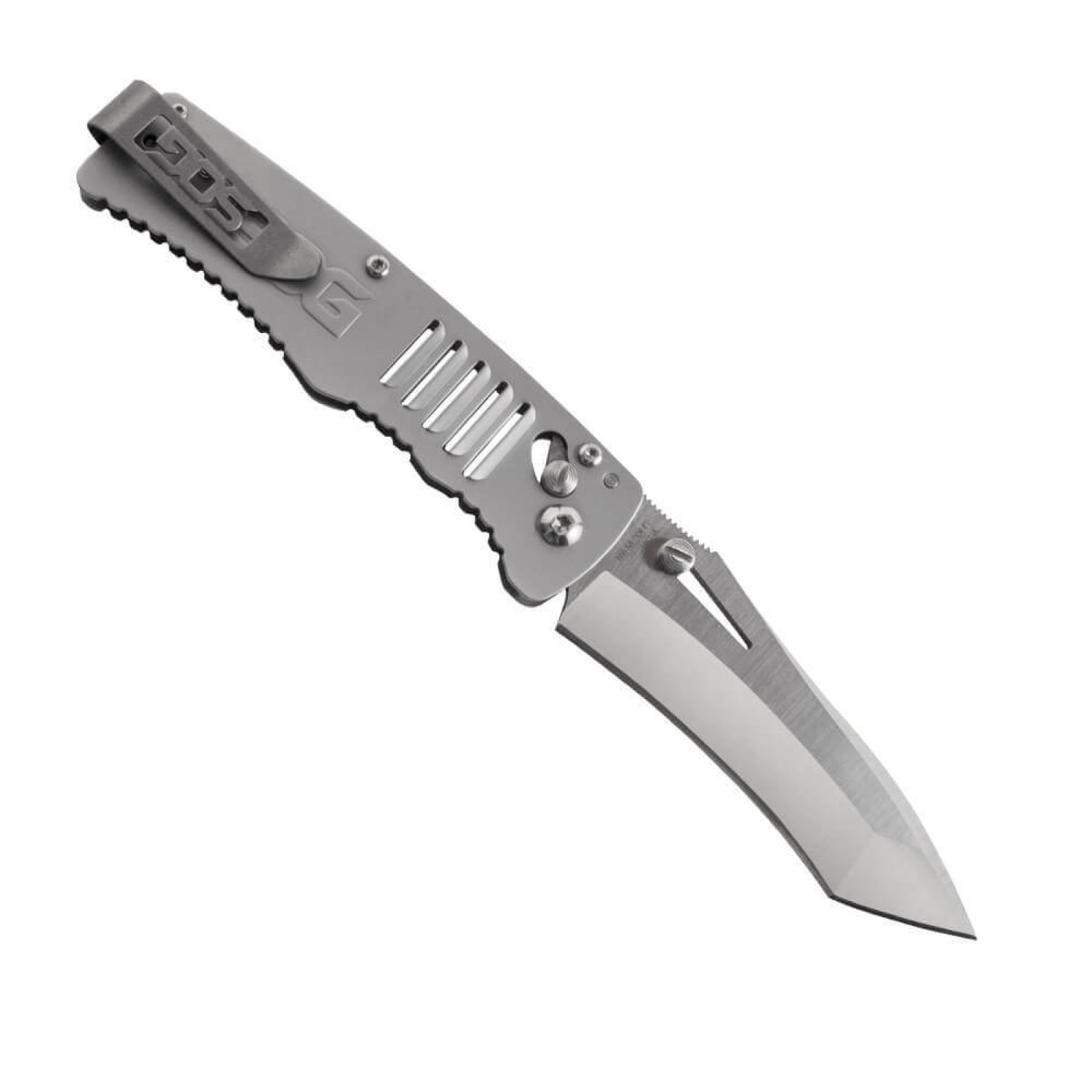 Складной нож Targa Satin - SOG TG1001, сталь VG-10, рукоять нержавеющая сталь, серый - фото 7