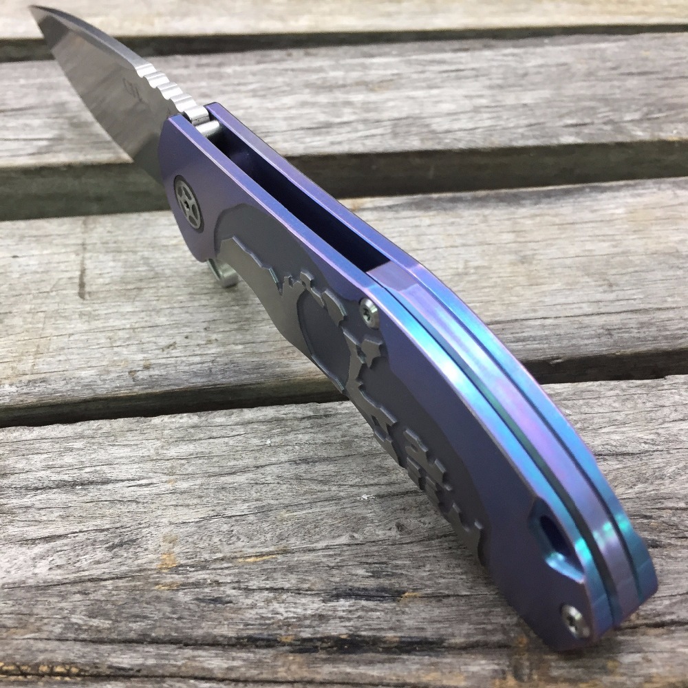 Складной нож CH3504 , сталь S35VN, Синий Череп - фото 6