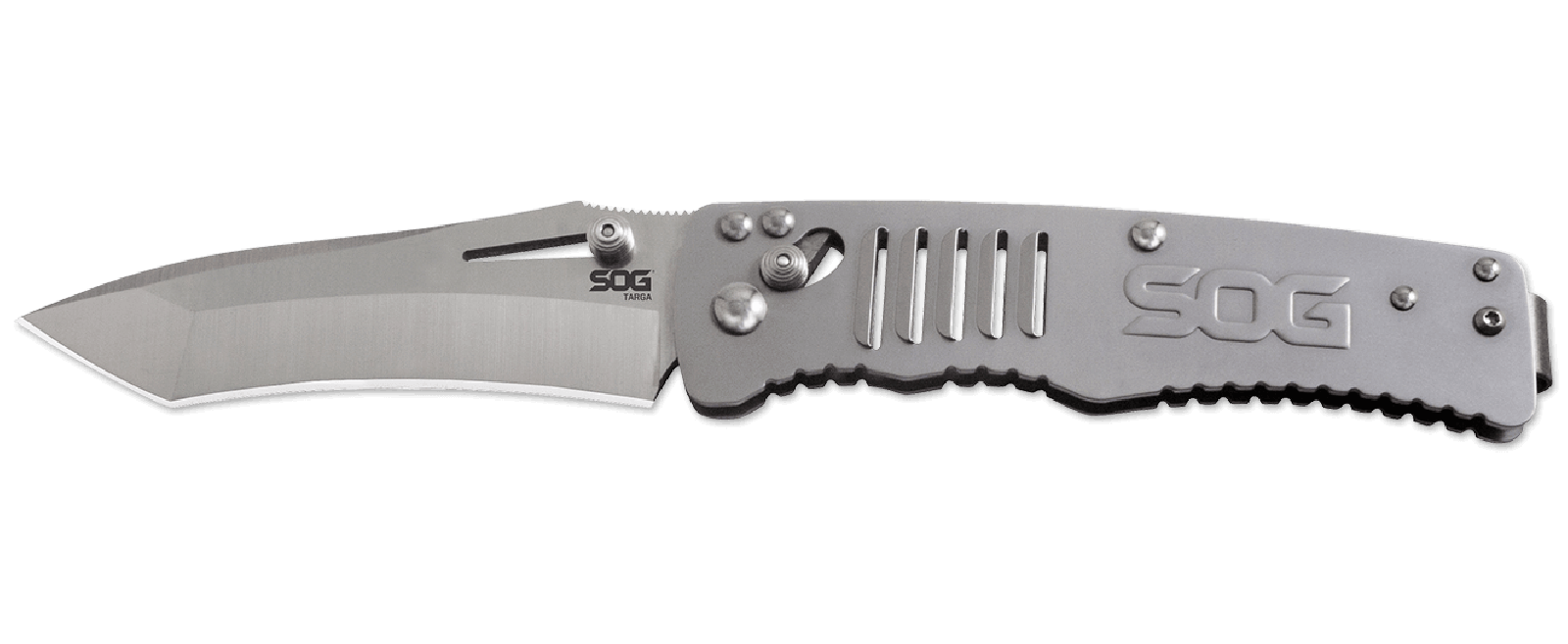 Складной нож Targa Satin - SOG TG1001, сталь VG-10, рукоять нержавеющая сталь, серый - фото 10