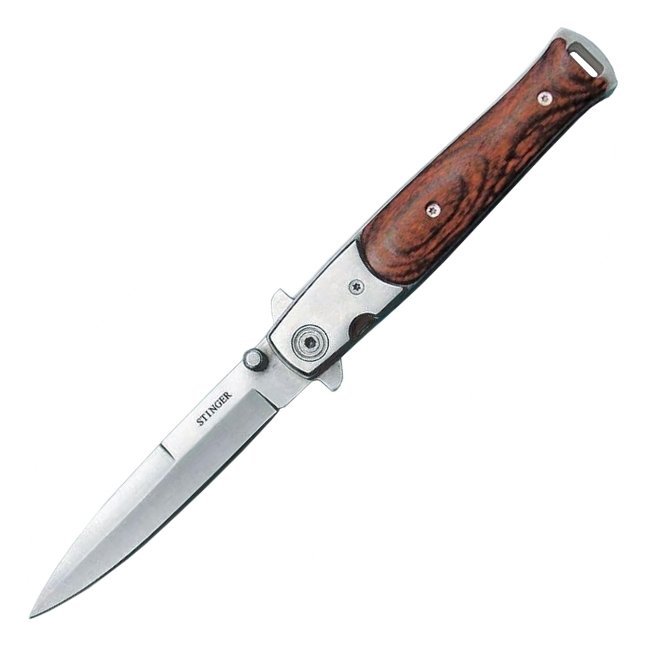 Нож складной Stinger YD-9140L, сталь 420, дерево пакка