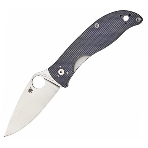 Нож складной Polestar Spyderco 220GPGY, сталь Carpenter CTS™ - BD1 Alloy Satin Plain, рукоять стеклотекстолит G10, чёрный