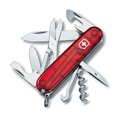 Фото Нож перочинный Victorinox Climber, сталь X55CrMo14, рукоять Cellidor®, полупрозрачный красный, 14 функций, 91мм