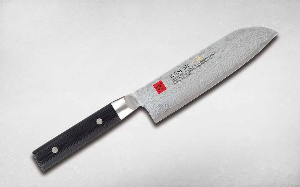 Нож кухонный Сантоку 180 мм Kasumi 94018, сталь VG-10, рукоять микарта