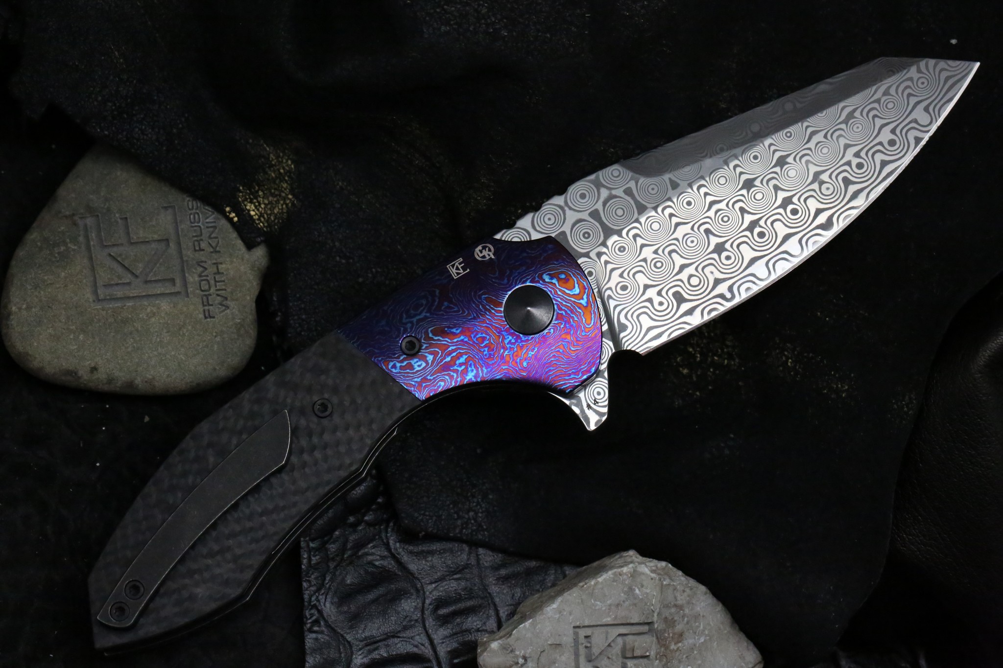 

Складной нож CKF Spectra, дамасская сталь, рукоять Titanium