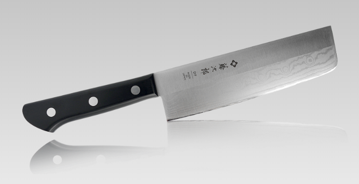 Нож Накири Western Knife Tojiro, F-330, сталь VG10, 37 слоев, чёрный нож кухонный для овощей sankei 90 мм masahiro 35844 сталь aus 8 стабилизированная древесина чёрный