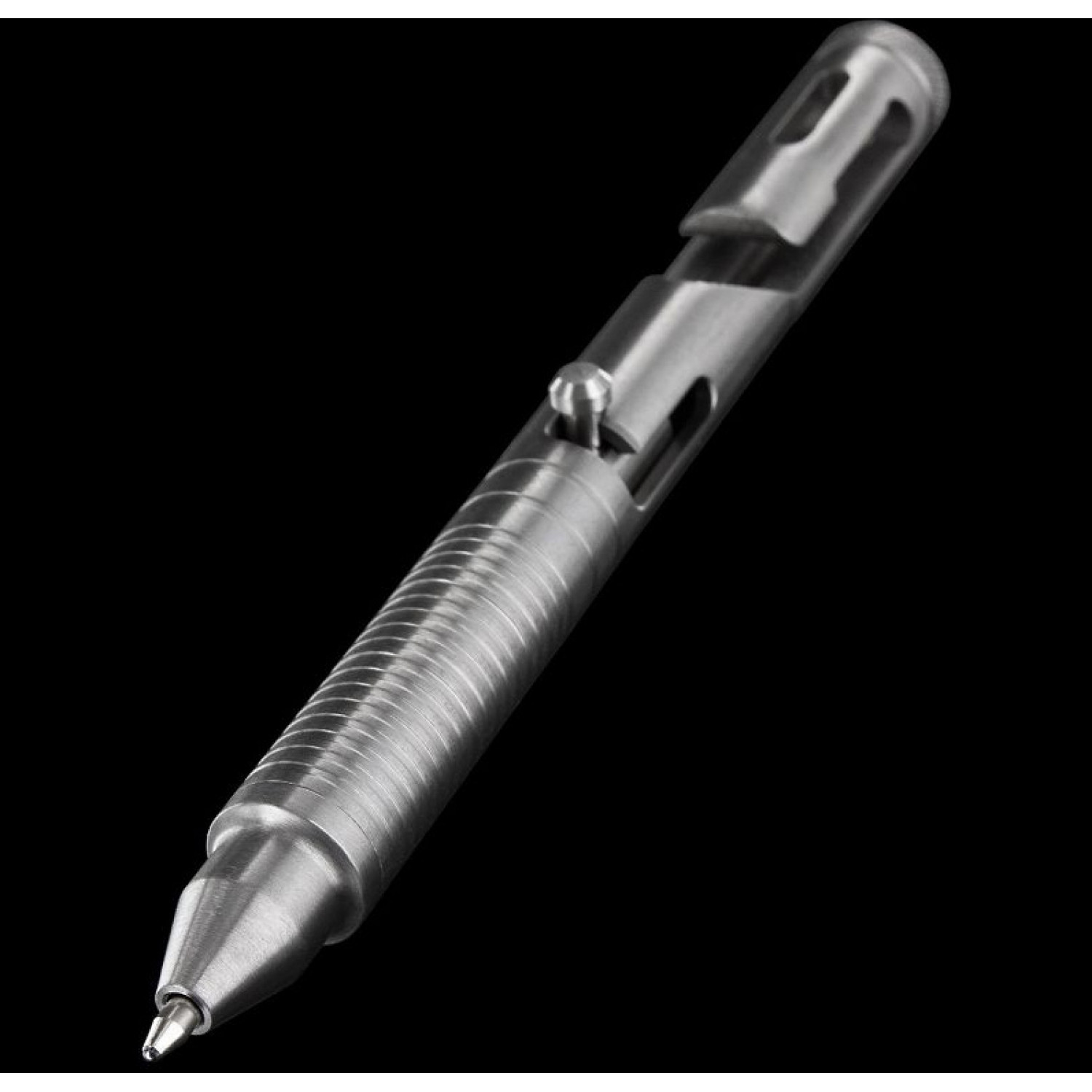 Тактическая ручка Cal .45 CID (Clip-Integrated-Design) Titanium, Boker Plus 09BO089, серебристая. Фото №7