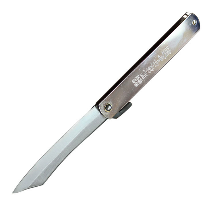 Нож складной Higonokami, сталь AoGami, рукоять нержавеющая сталь, серый