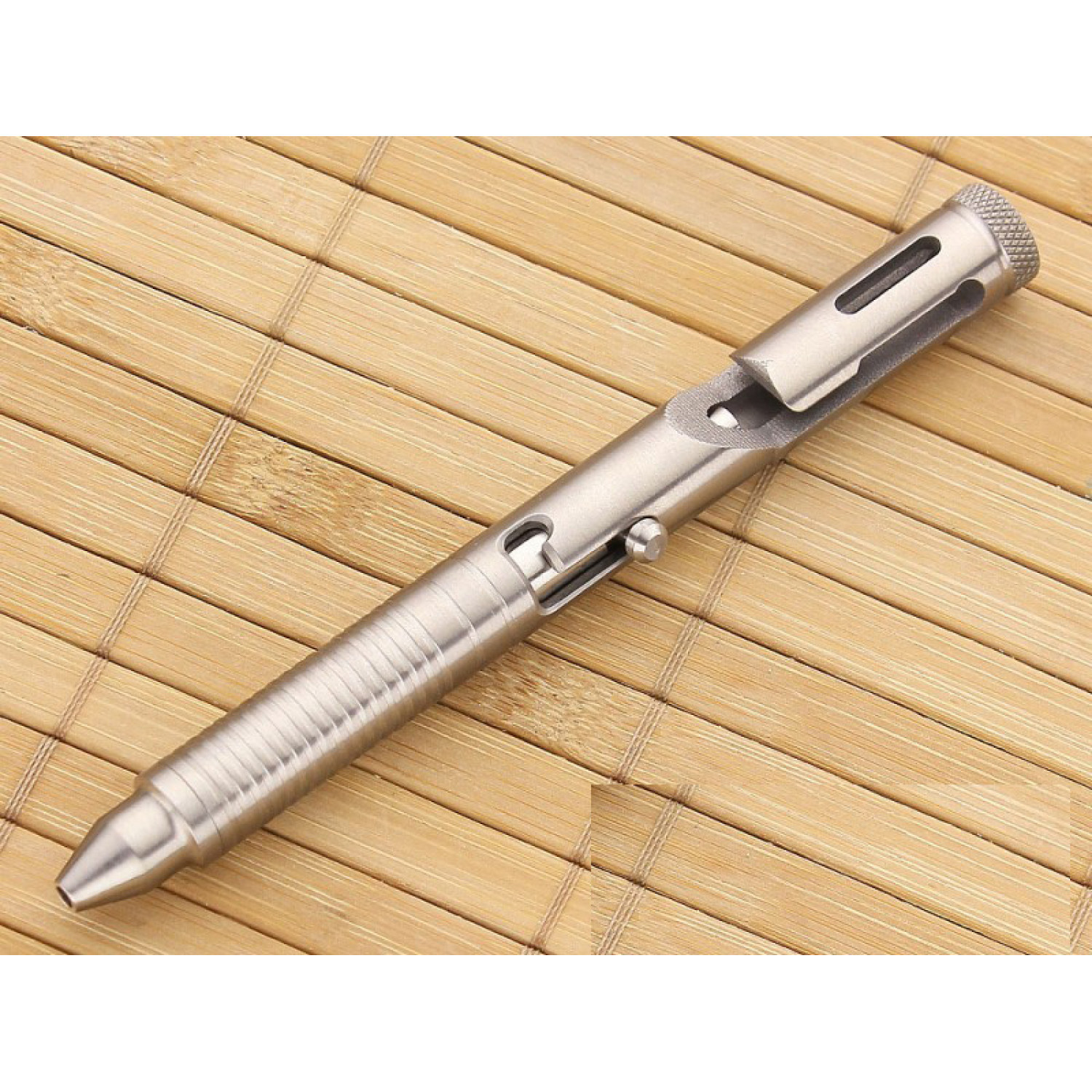 Тактическая ручка Cal .45 CID (Clip-Integrated-Design) Titanium, Boker Plus 09BO089, серебристая. Фото №10