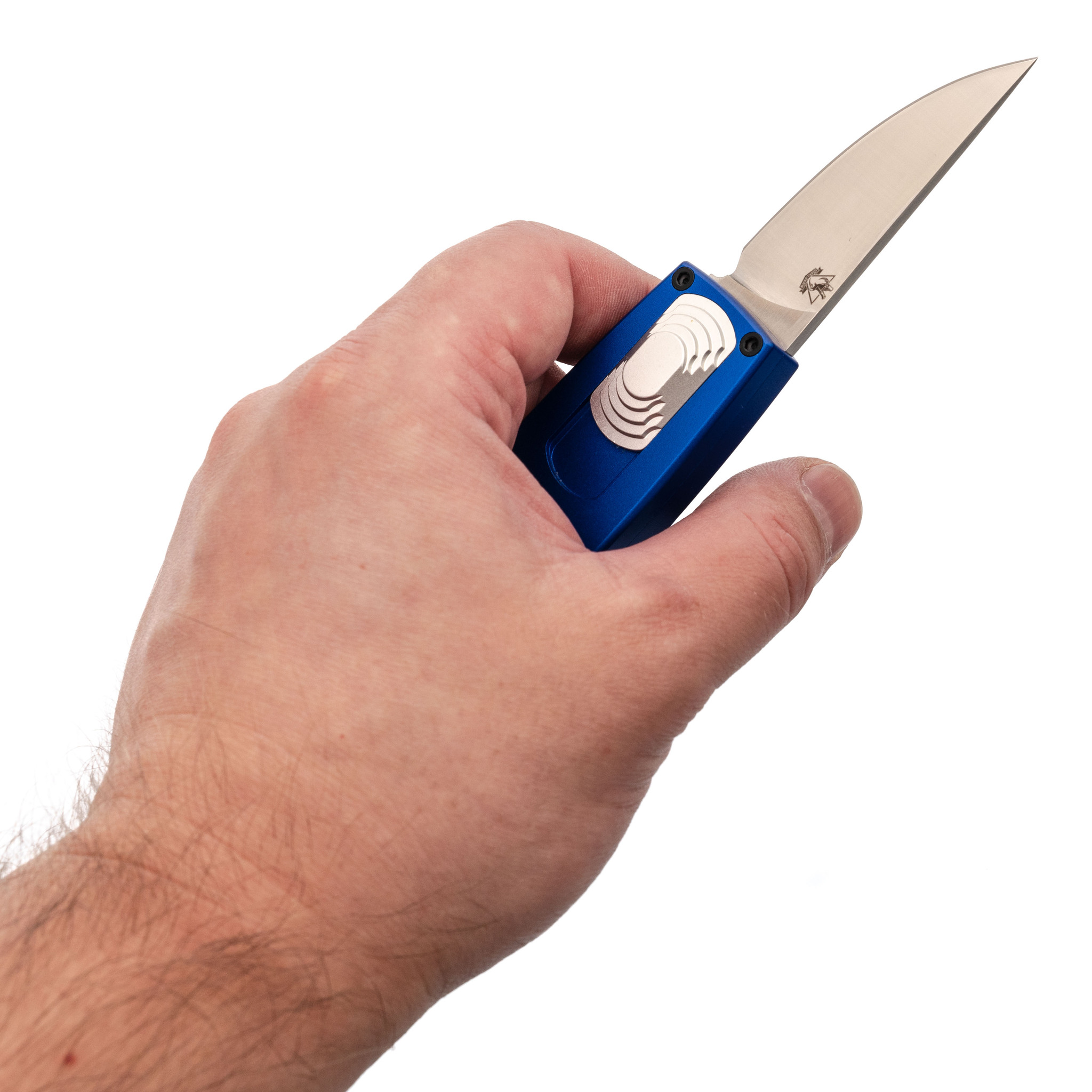 Автоматический нож Steelclaw Криптон-01, сталь D2, рукоять алюминий, синий - фото 8