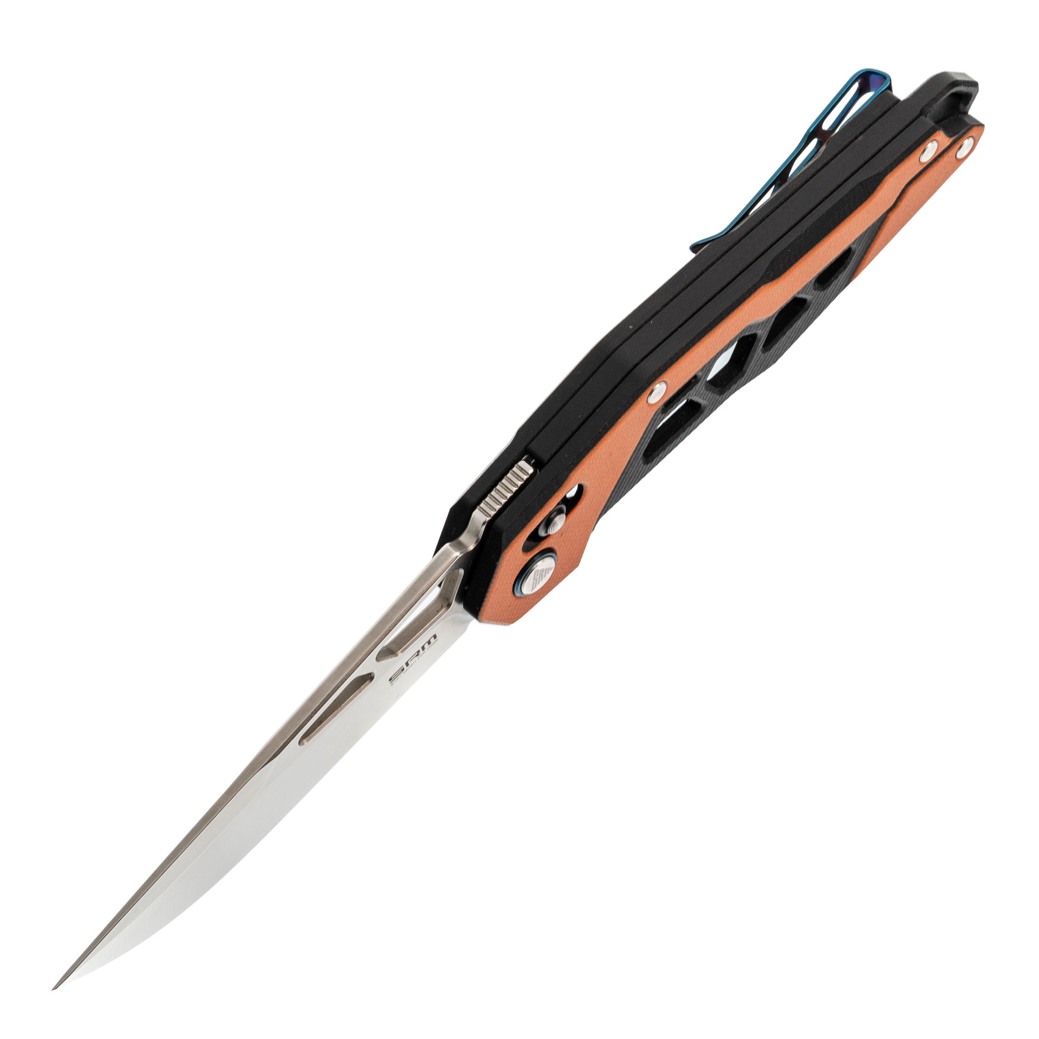 Складной нож SRM 9225-GJ, сталь D2, рукоять Orange G10 - фото 2