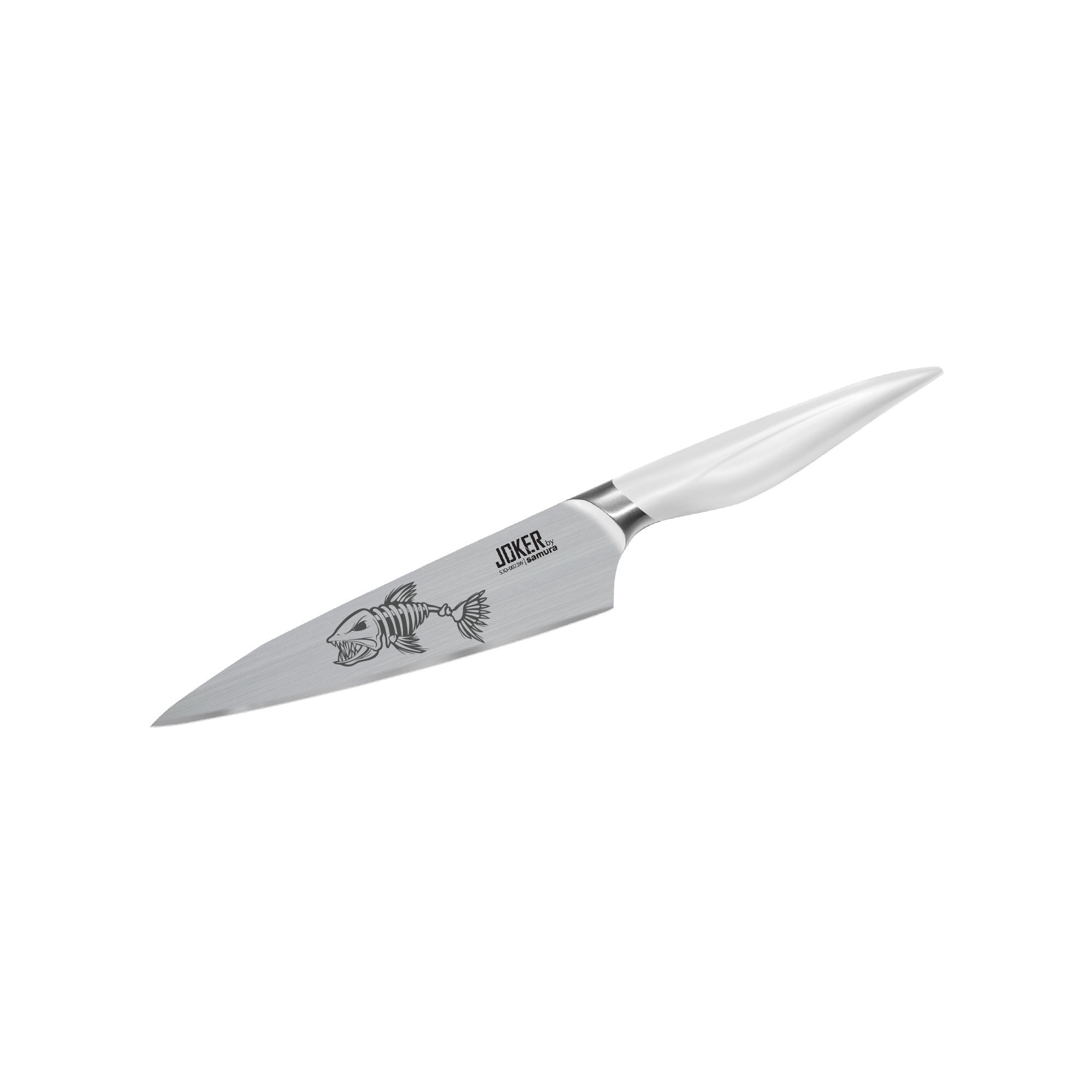 Нож кухонный универсальный Samura Joker 170 мм, сталь AUS-8, рукоять АБС-пластик белый - фото 2