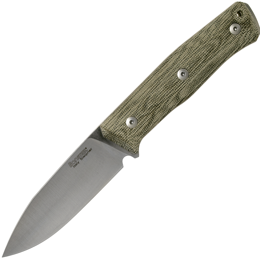 Нож с фиксированным клинком LionSteel B35, сталь Sleipner, рукоять Green canvas micarta - фото 1