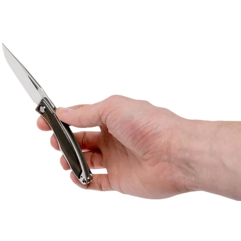 Складной нож Chris Reeve Mnandi, сталь S35VN, рукоять титановый сплав со вставкой черное дерево - фото 9