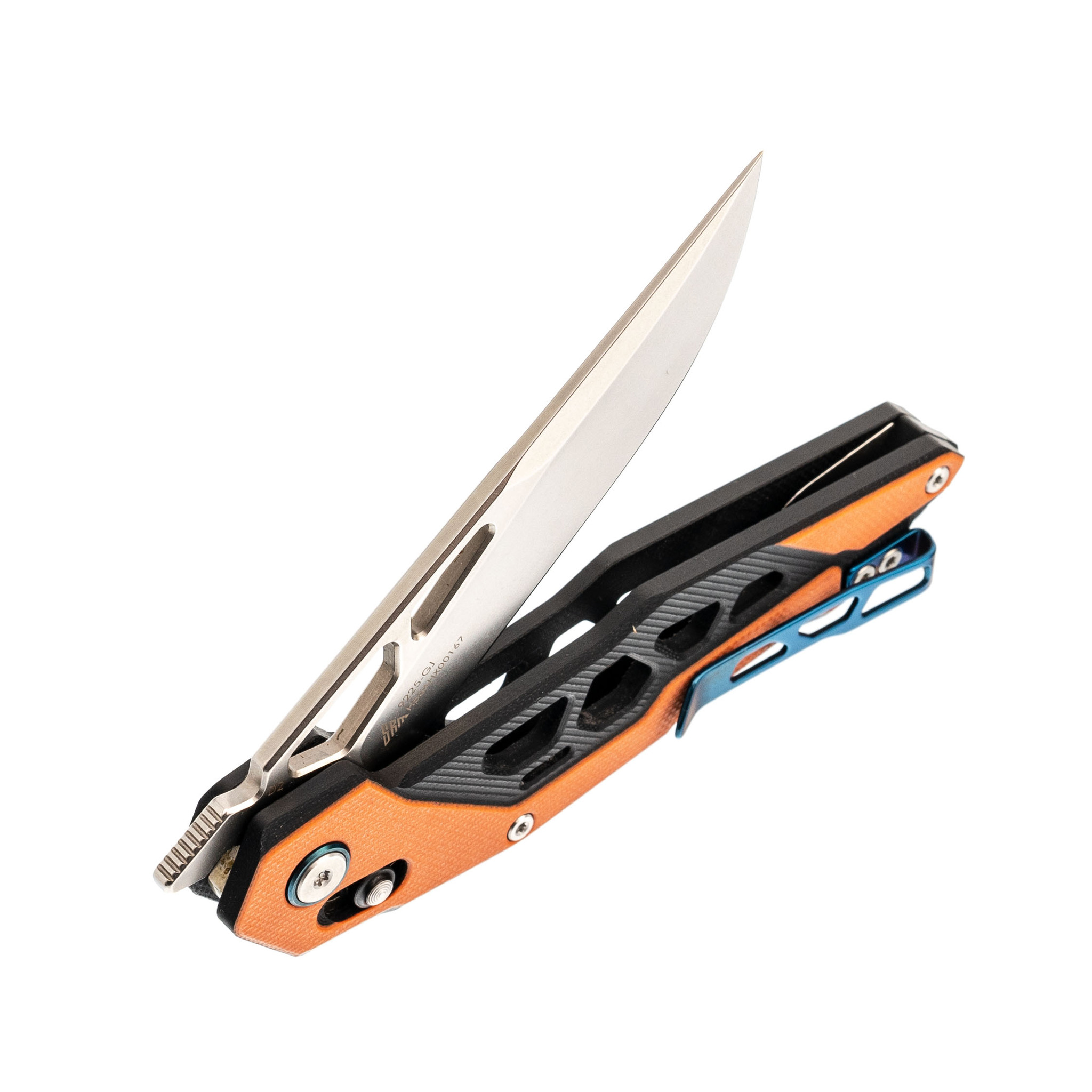 Складной нож SRM 9225-GJ, сталь D2, рукоять Orange G10 - фото 4