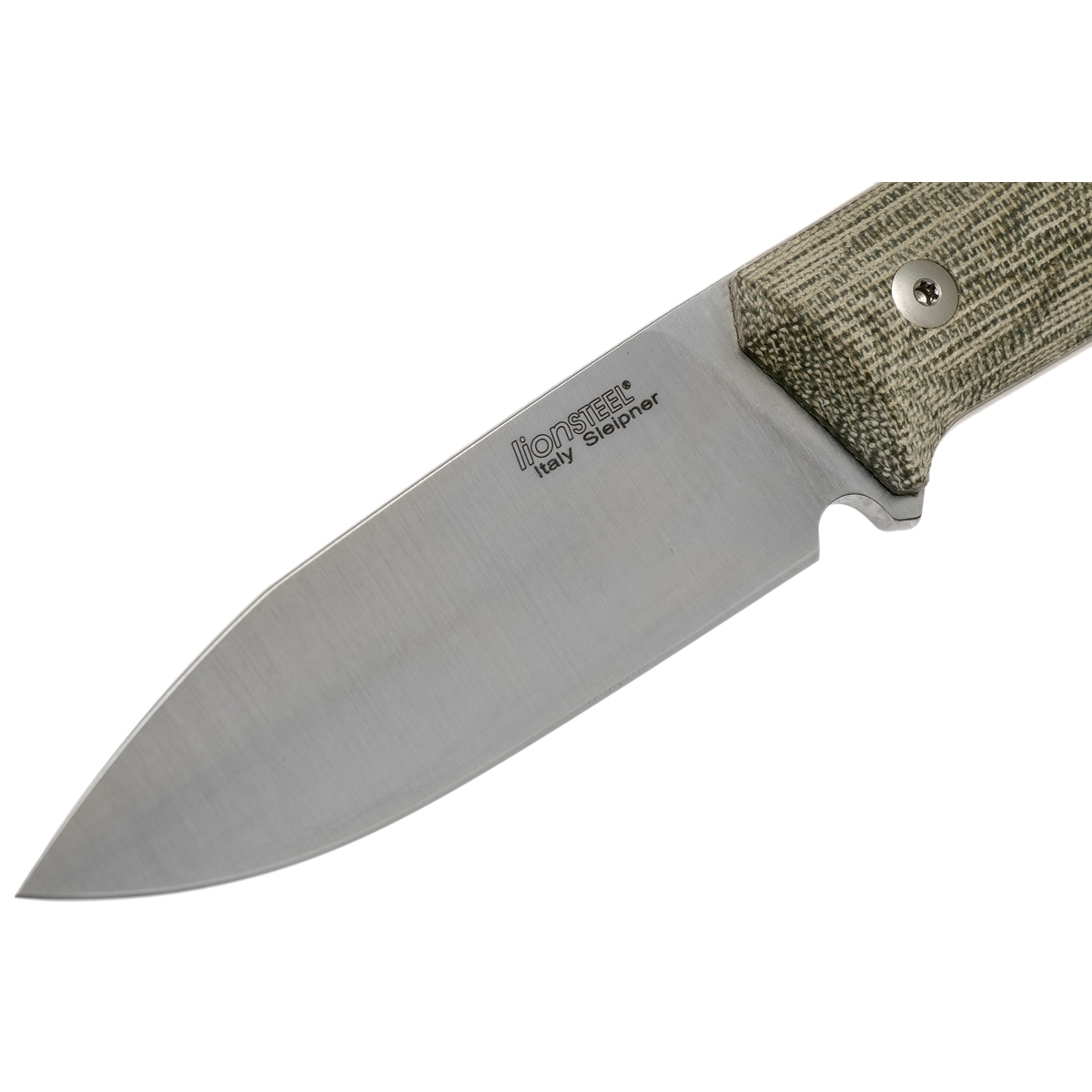 Нож с фиксированным клинком LionSteel B35, сталь Sleipner, рукоять Green canvas micarta - фото 4