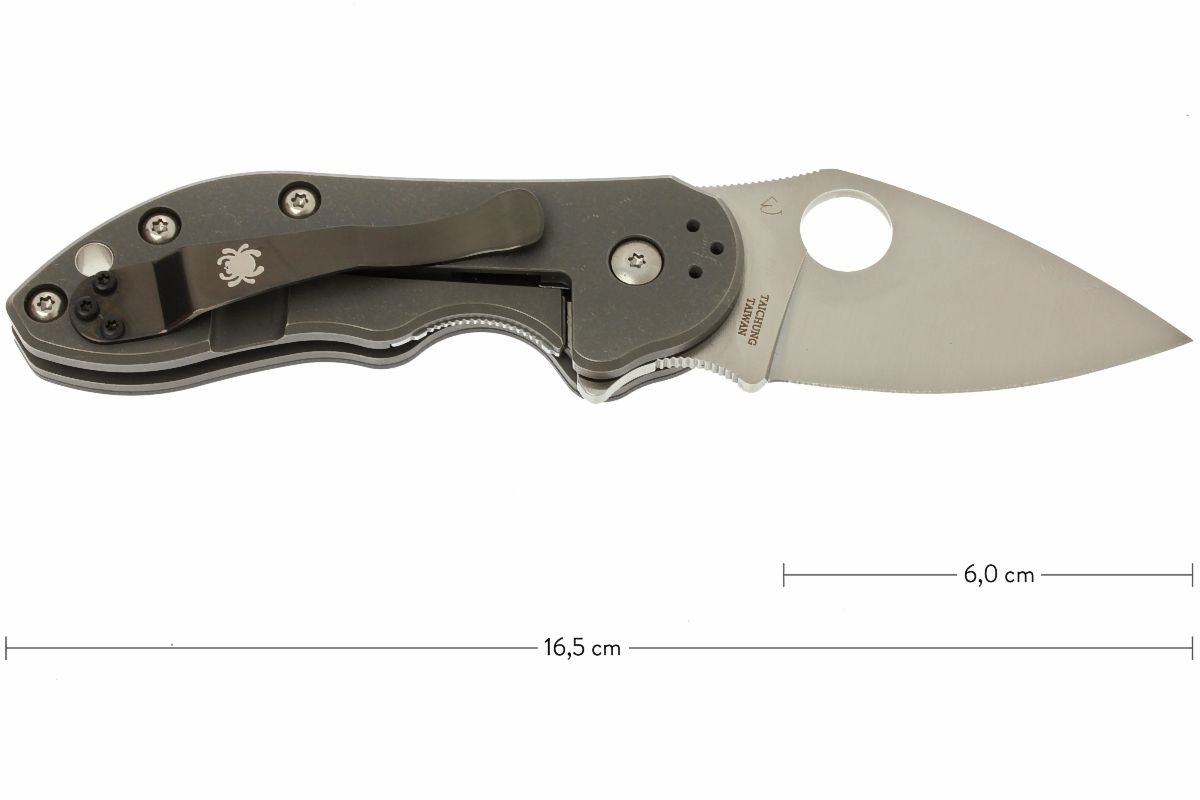 Нож складной Dice - Spyderco C182CFTIP, сталь CTS® XHP Satin Plain, рукоять титан/стеклотекстолит G10/карбон, чёрный - фото 5