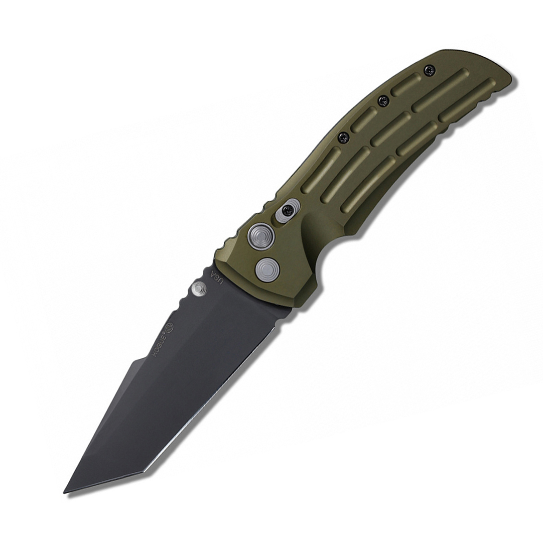 фото Нож складной hogue ex-01 black tanto, сталь 154cm, рукоять алюминиевый сплав, зеленый