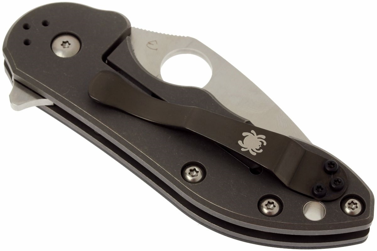 Нож складной Dice - Spyderco C182CFTIP, сталь CTS® XHP Satin Plain, рукоять титан/стеклотекстолит G10/карбон, чёрный - фото 9