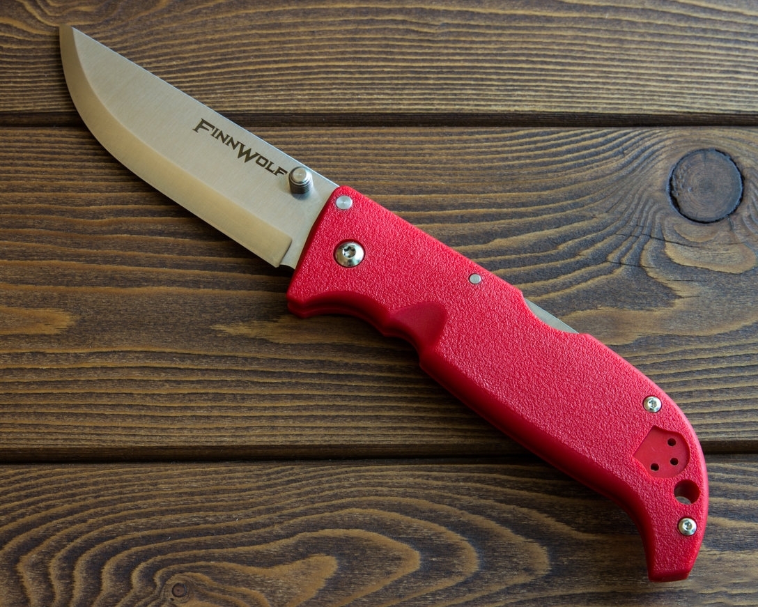 Складной нож Finn Wolf (Red) - Cold Steel 20NPRDZ, сталь AUS 8A, рукоять Grivory® (пластик) - фото 4