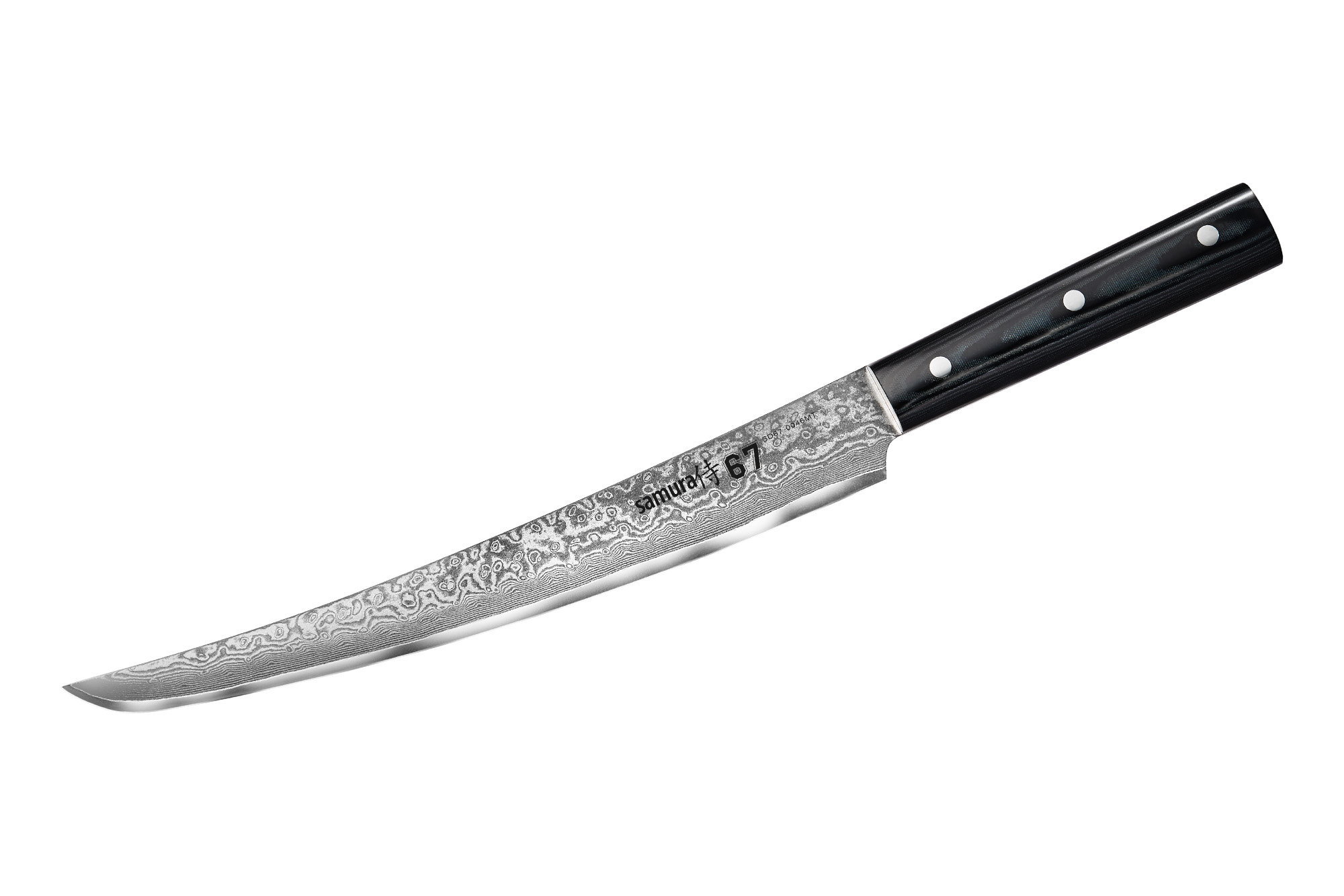 Нож кухонный Слайсер, Samura Tanto 230 мм, дамаск 67 слоев - фото 1