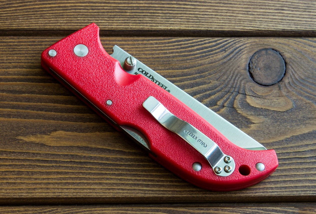 Складной нож Finn Wolf (Red) - Cold Steel 20NPRDZ, сталь AUS 8A, рукоять Grivory® (пластик) - фото 5