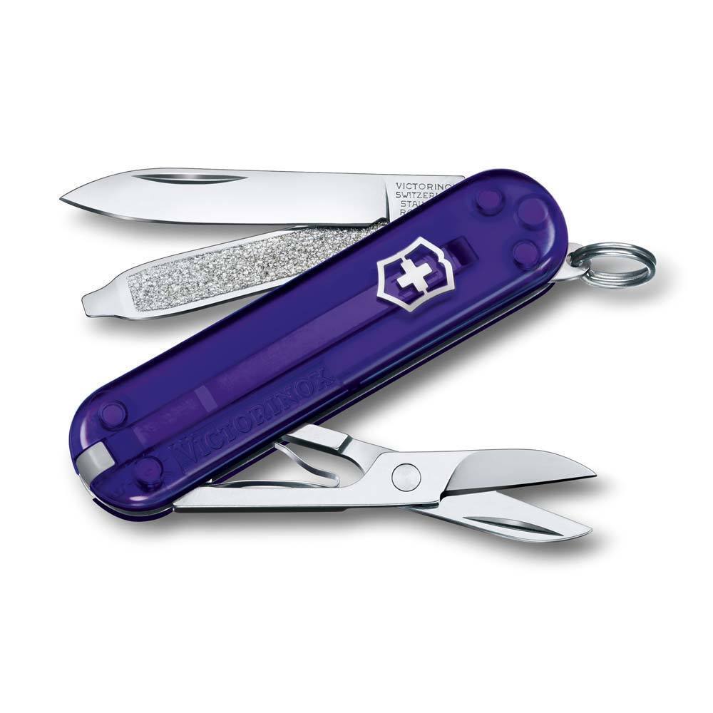 Нож Victorinox Classic SD Colors, Persian Indigo (0.6223.T29G) фиолетовый полупрозрачный, 7 функций 58мм