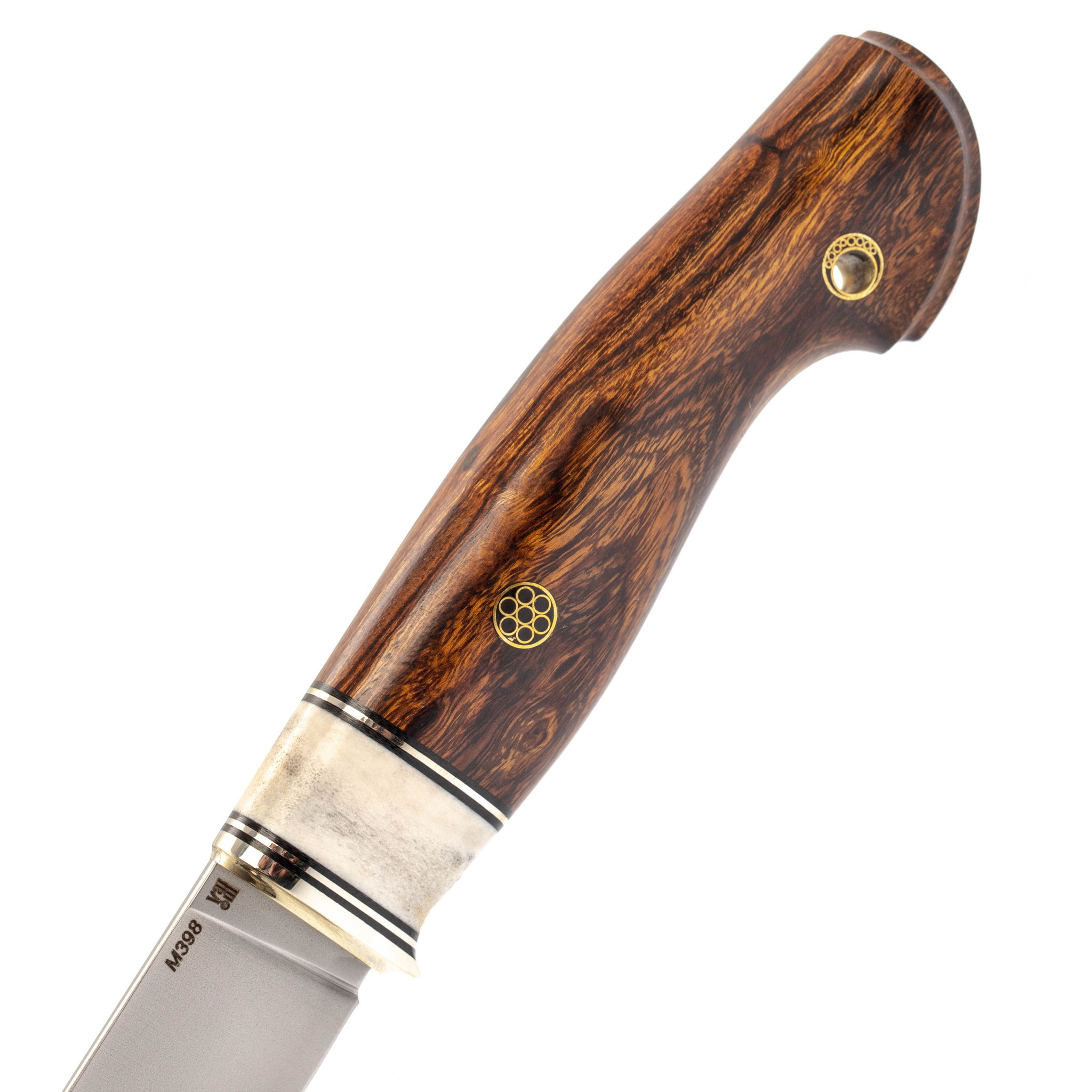 Нож Лидер 3, сталь M398, железное дерево, вставка рог лося - фото 3