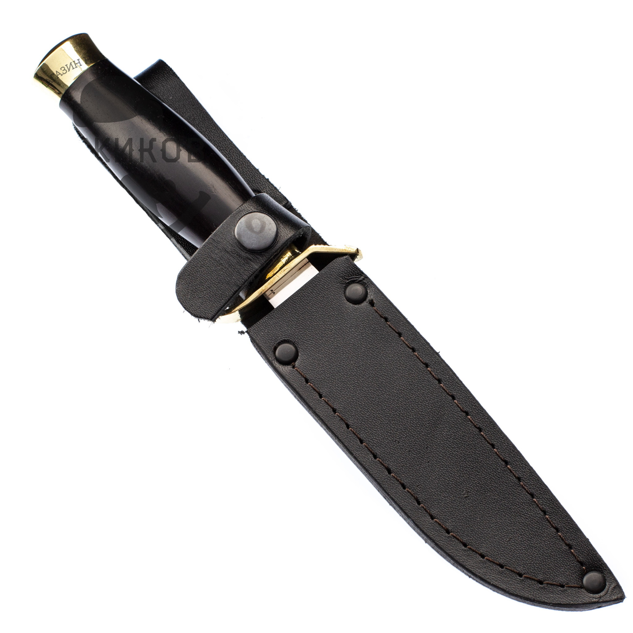 Траншейный нож Диверсант МТ-11, черный граб, кованая сталь 95x18 - фото 4