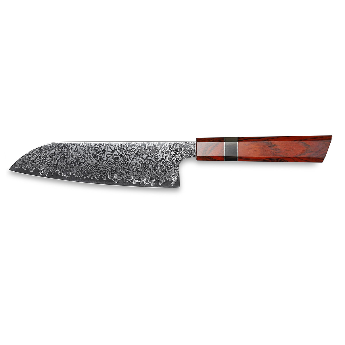 Нож кухонный Xin Cutlery Santoku XC122 193мм, сталь VG-10/дамаск, рукоять дерево палисандр