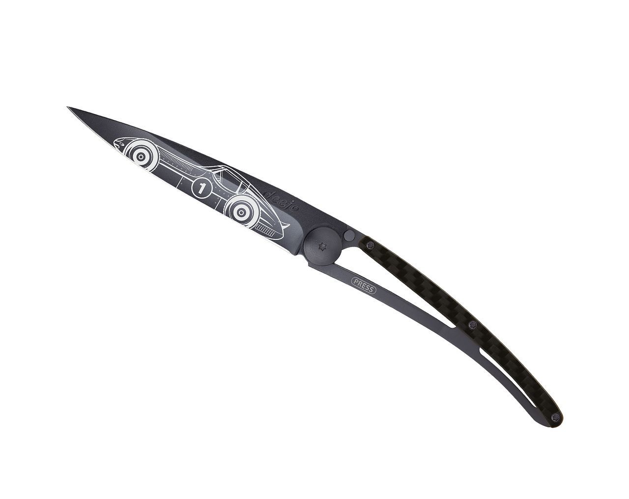 Складной нож Deejo Bolide Black 37g, Carbon Fiber - фото 2